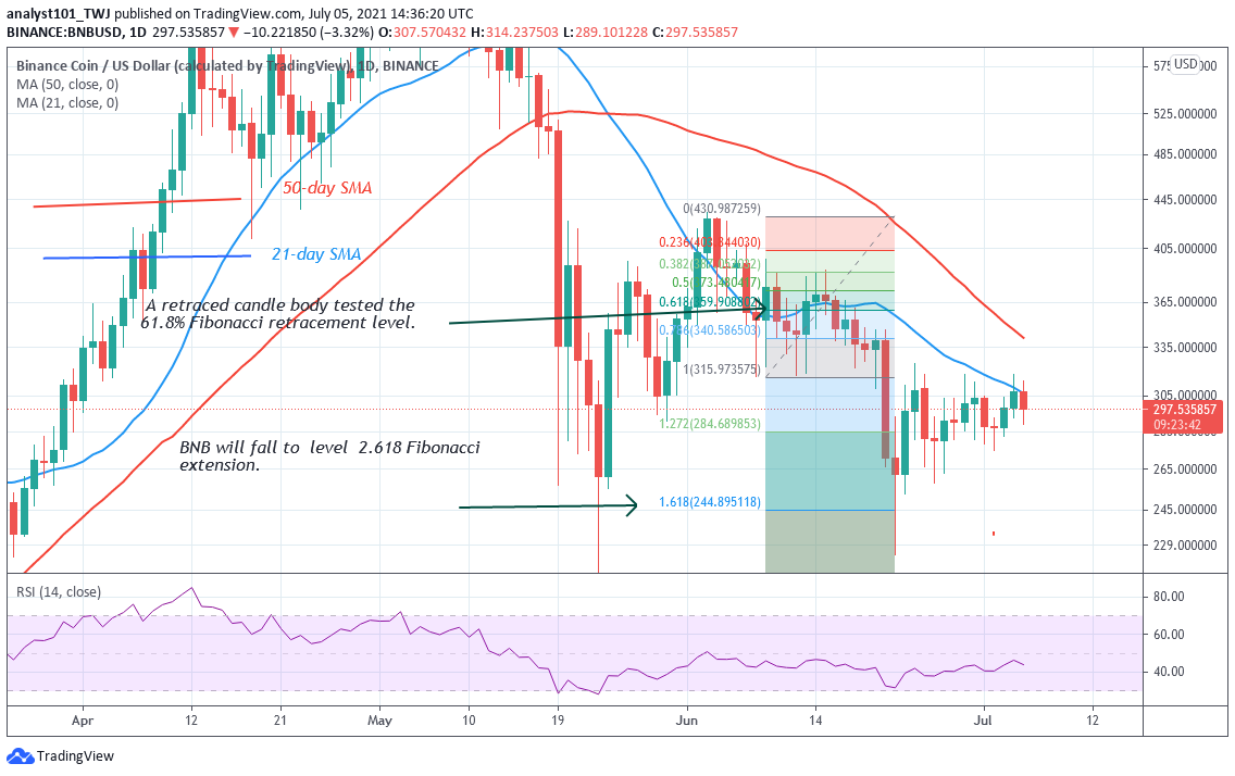 Binance Coin (BNB) Revisits $210 Support, Selling Pressure May Resume