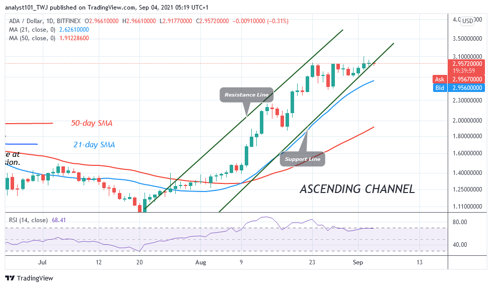 Cardano (ADA) Resumes a Downward Move as It Faces Rejection at $3.03