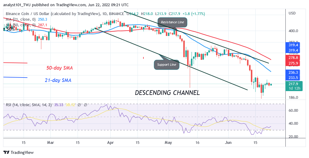 Binance Coin Drops to the Previous Low as Buyers Emerge From $207 Low