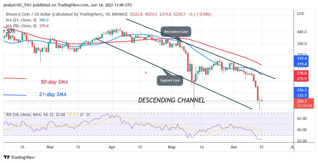 Binance Coin Hovers Above $200 as Bears Attempt To Reach $186 Low