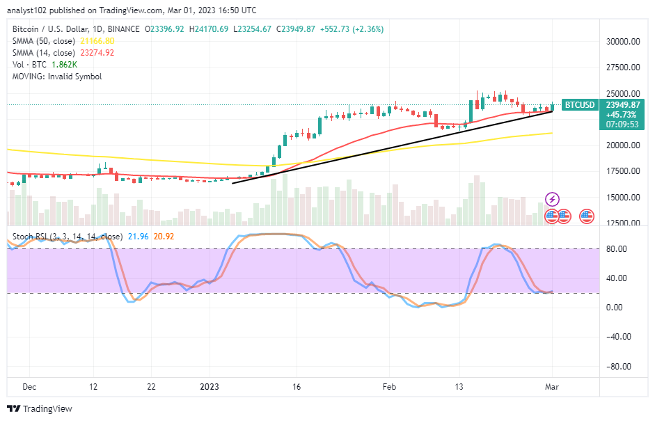 Bitcoin (BTC/USD) Market Makes a Swing High From 14-day SMA