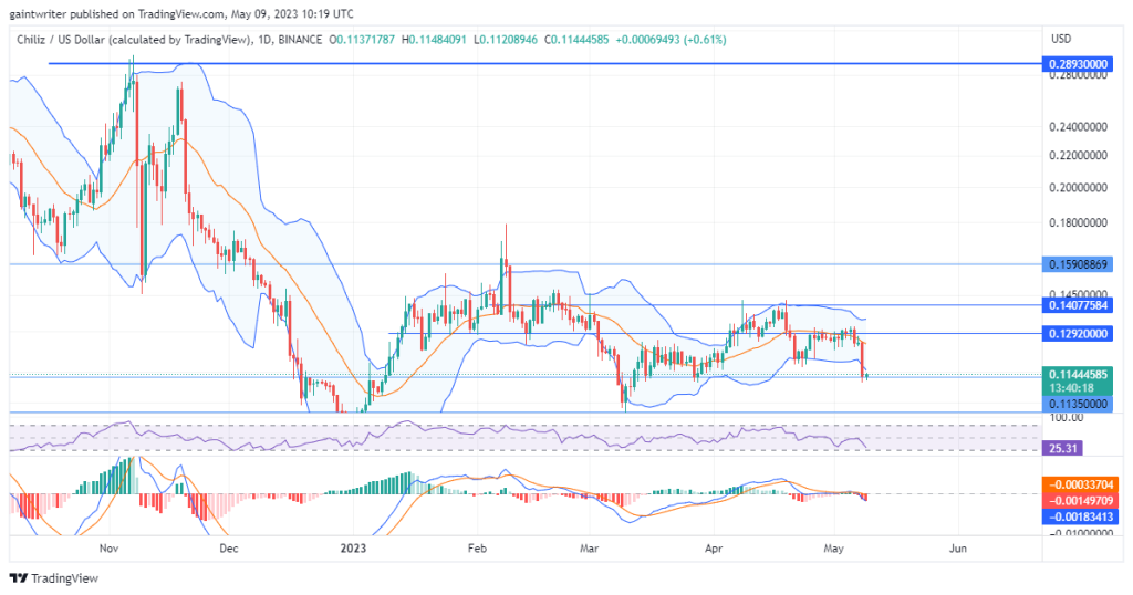 Chiliz (CHZUSD) Price Crashes Down to $0.113500 Support Level