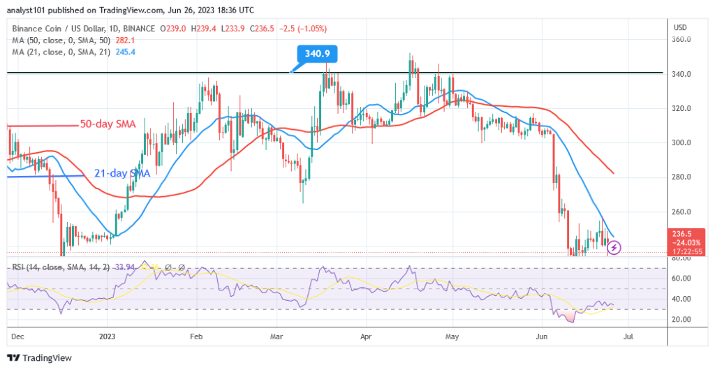 Binance Coin Is Stuck above $220 Low as It Trades in a Tight Range