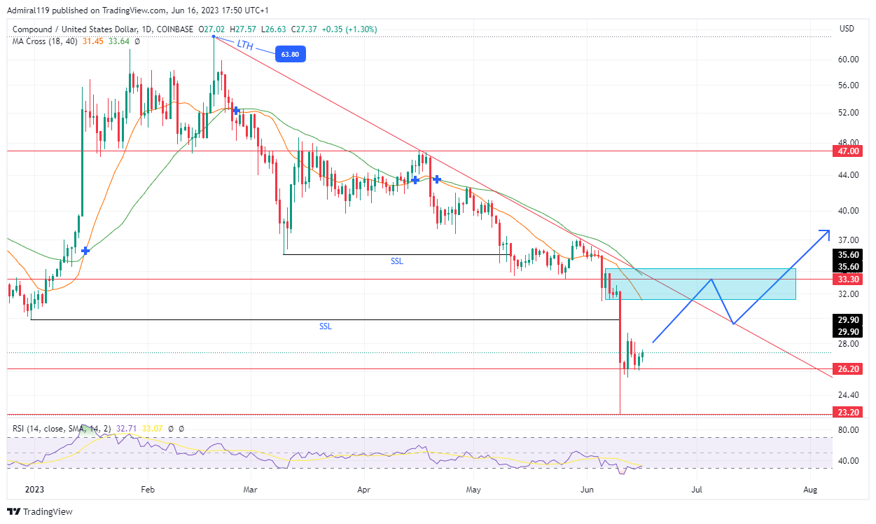 Compound (COMPUSD) Bulls Emerge as Price Rebounds from Extreme Lows
