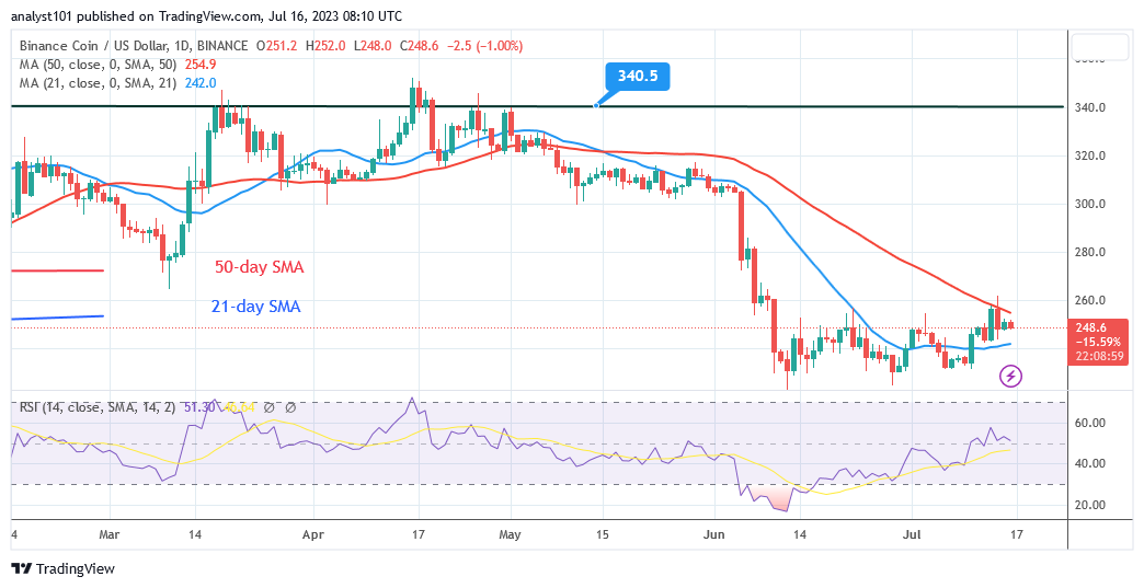 BNB’s Downtrend Is Stuck above $220 as It Remains Stagnant