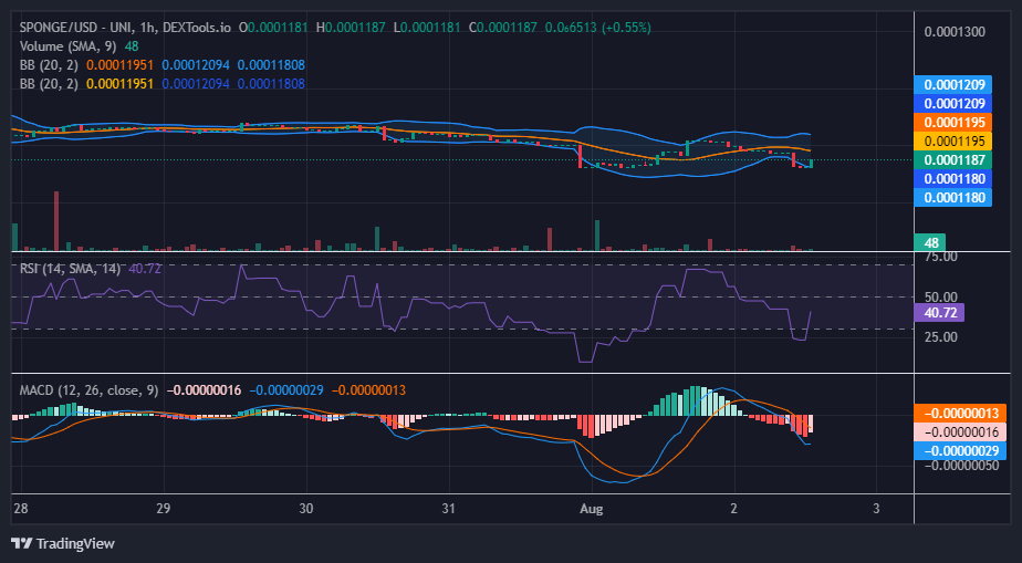 SPONGE/USD ($SPONGE) Bull Reclaims $0.00012