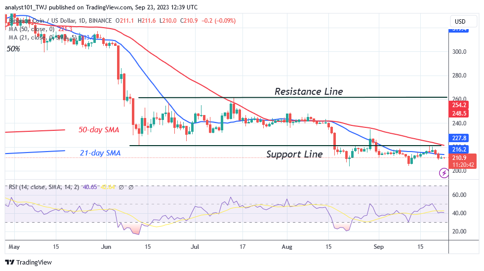  BNB Stabilizes above the $210 Support as It Trades Modestly