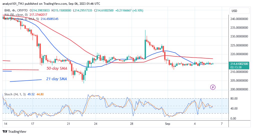 BNB Remains Flat As It Holds Above the $210 Support