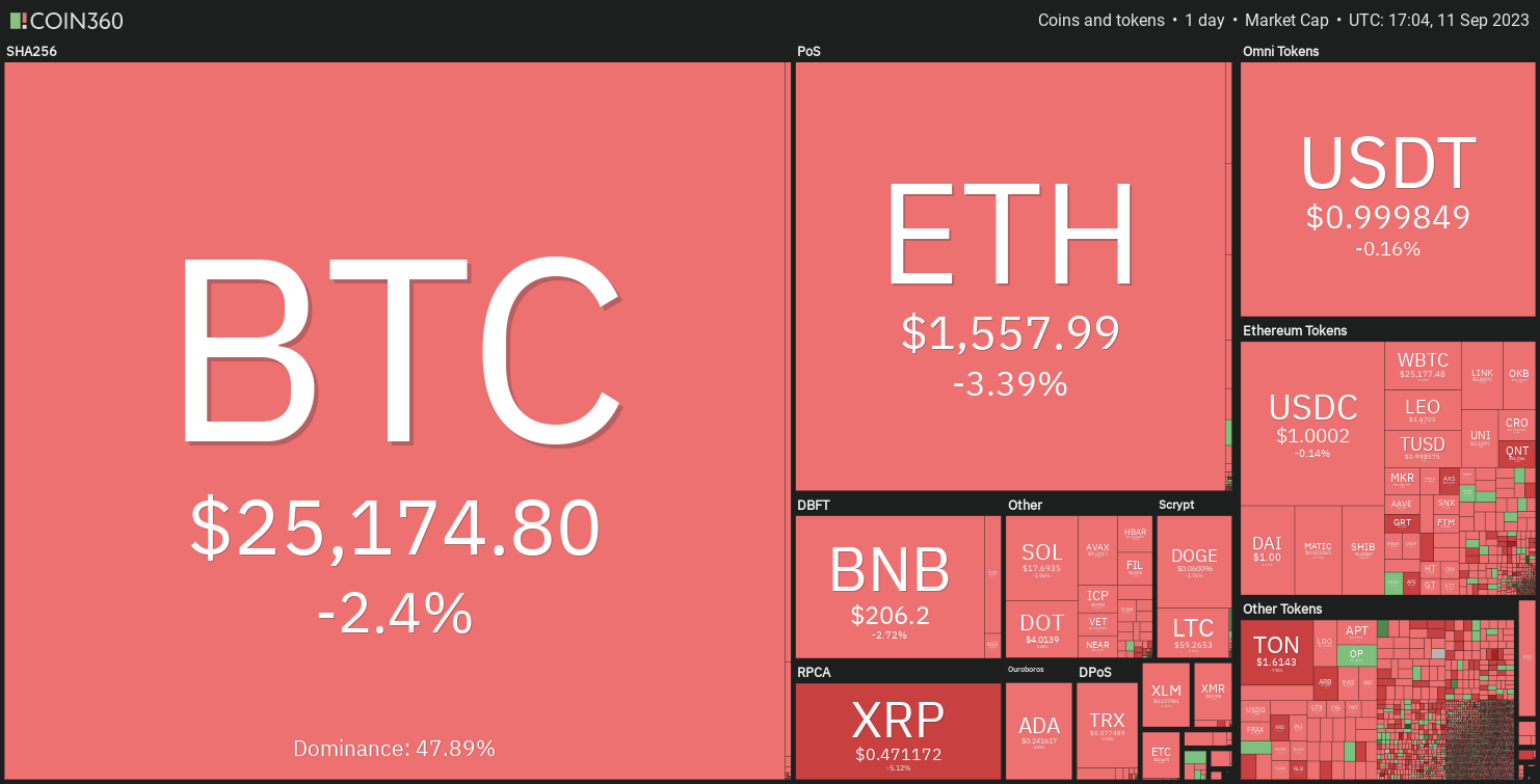 Crypto market heatmap