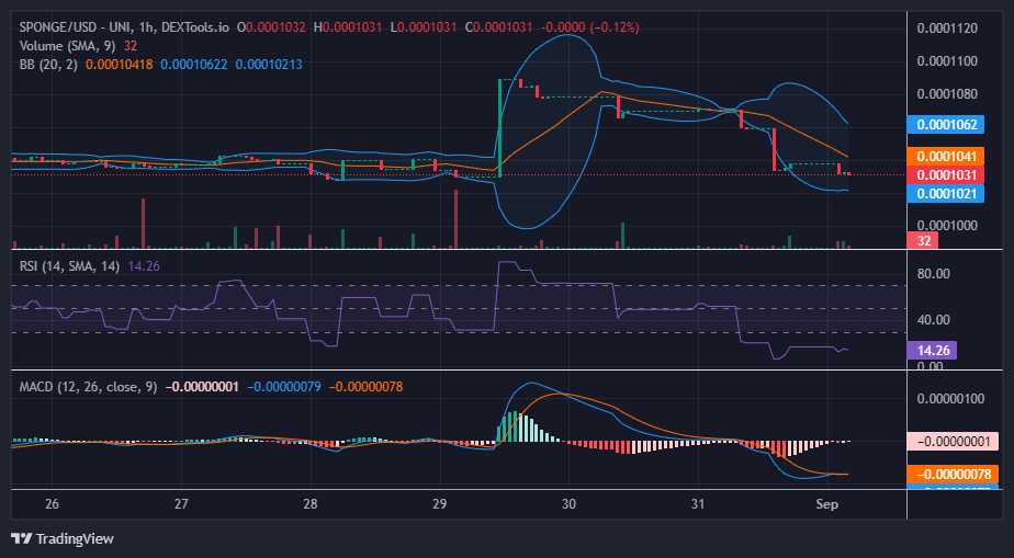 SPONGE/USD ($SPONGE) to Bounce Again at the $0.0001030 Price Level