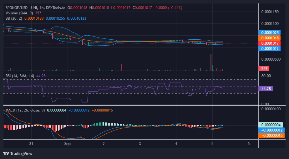 SPONGE/USD ($SPONGE) Still Holds the Possibility for a Bounce at $0.00010