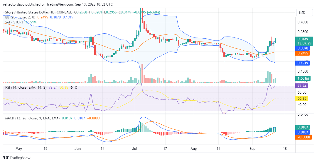 The Storj Market (STORJ/USD) Claims the $0.300 Price Mark
