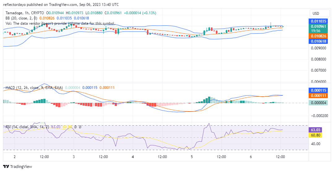 Tamadoge (TAMAUSD) Is Taking Over the $0.01100 Price Level
