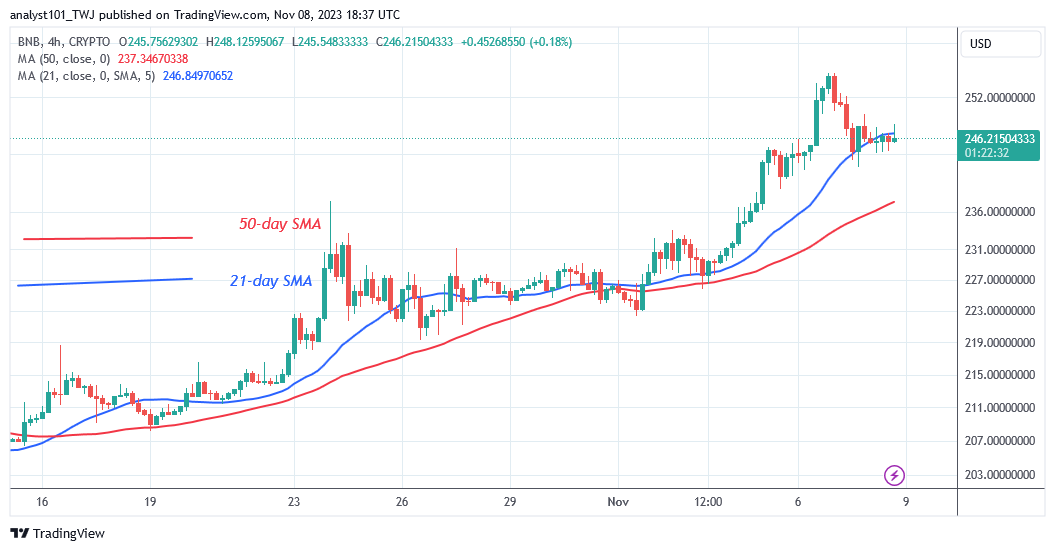  BNB Poises to Start a New Upswing as It Holds above the $242 Support 