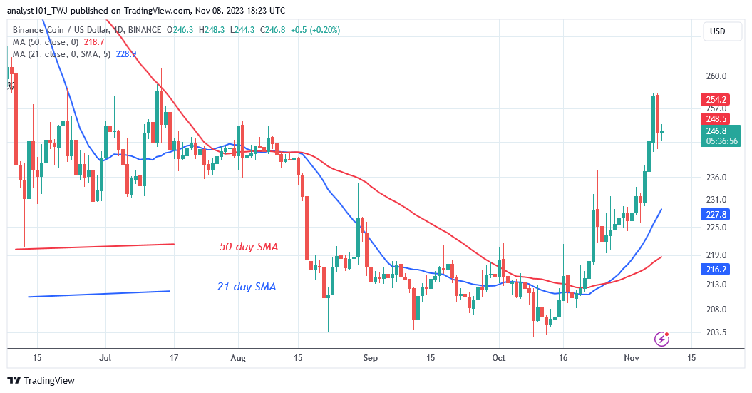 BNB Poises to Start a New Upswing as It Holds above the $242 Support