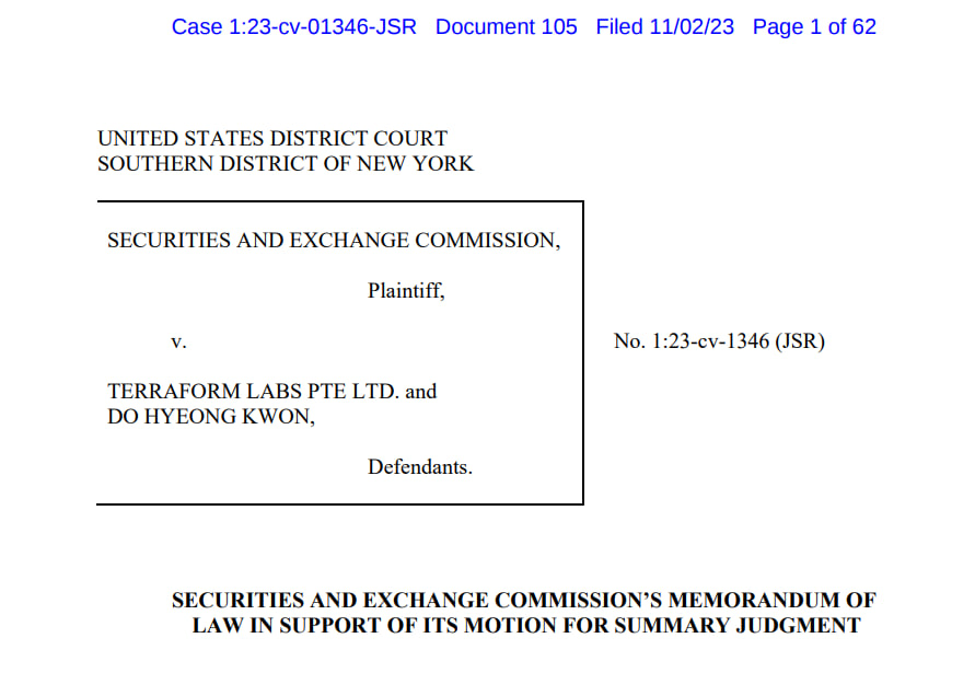 SEC filing against Terraform Labs