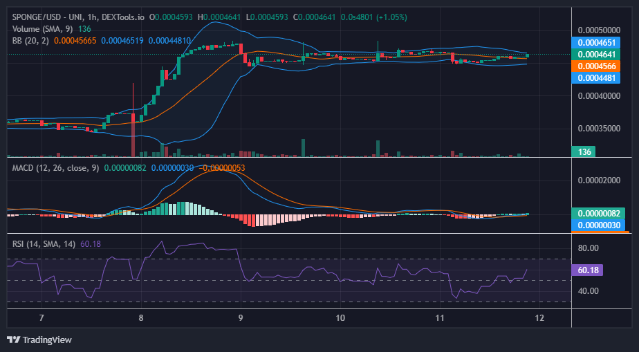 $SPONGE (SPONGE/USD) Demonstrates Resilience Above $0.00045 Amidst Market Pressures