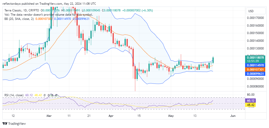 Terra Classic (LUNC/USD) Breaks Free: Price Surges Past $0.0001062