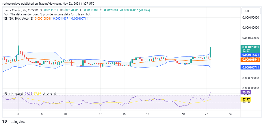Terra Classic (LUNC/USD) Breaks Free: Price Surges Past $0.0001062