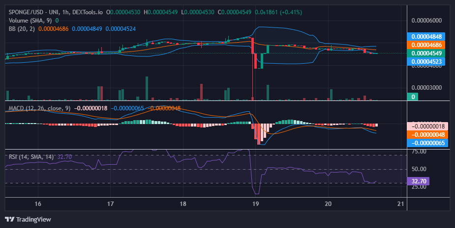 $SPONGE (SPONGE/USD) Bulls Eye a Rebound at $0.00004