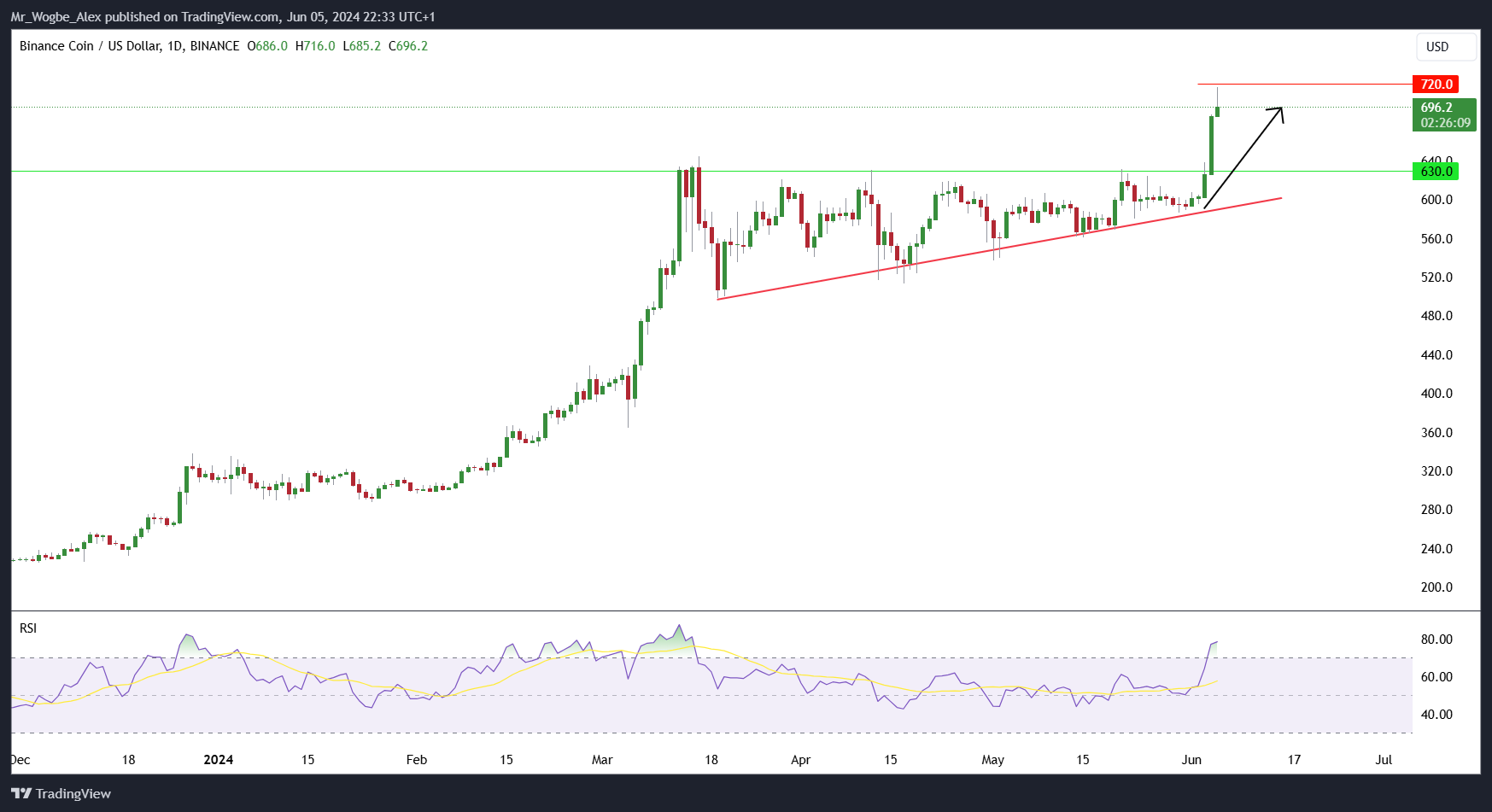 BNB Coin Soars to New All-Time High Above $700 Amid Crypto Market Surge