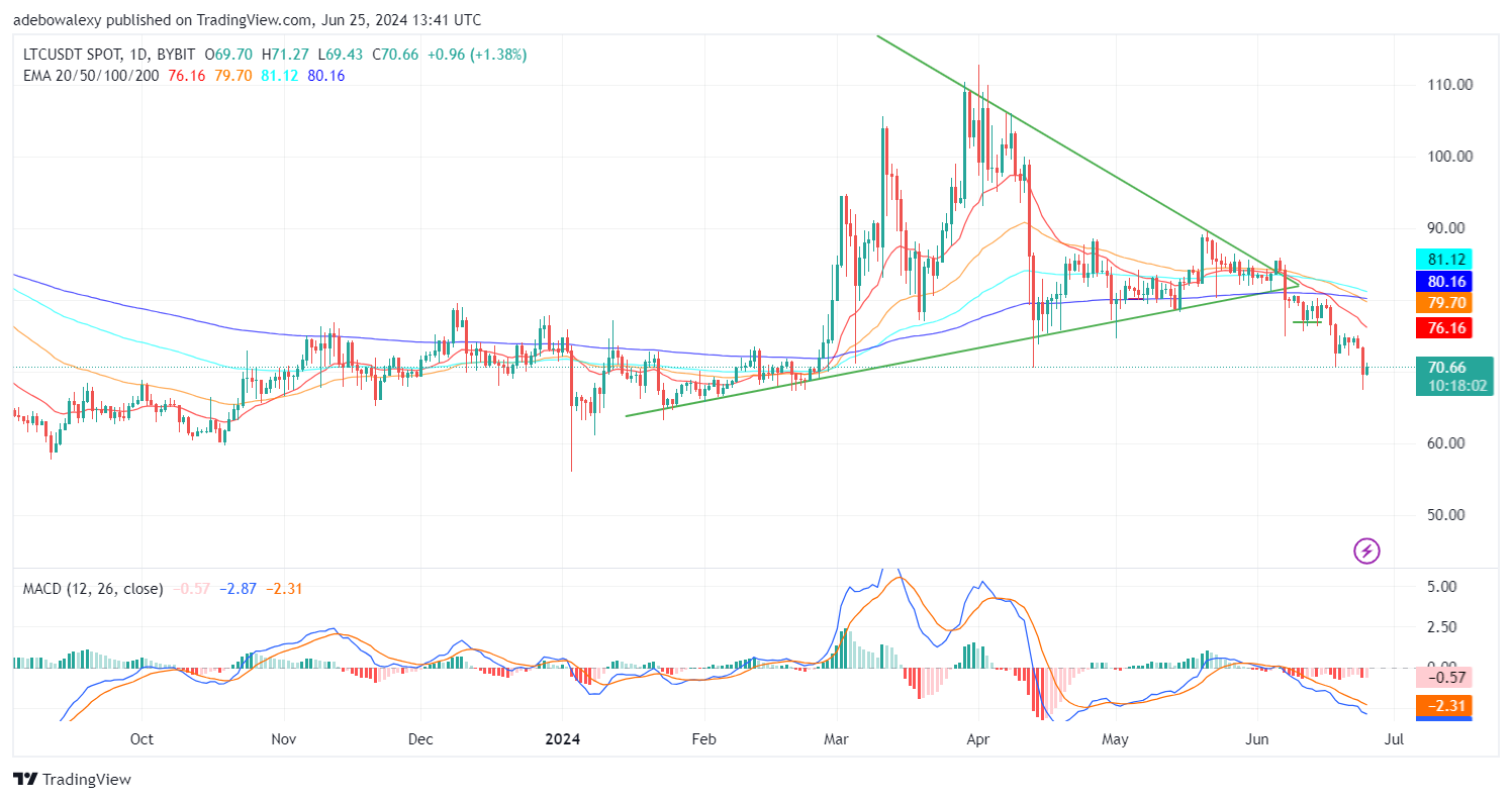 Litecoin (LTC) Price Prediction: LTC/USDT Presents Temporary Resistance to Downward Corrections