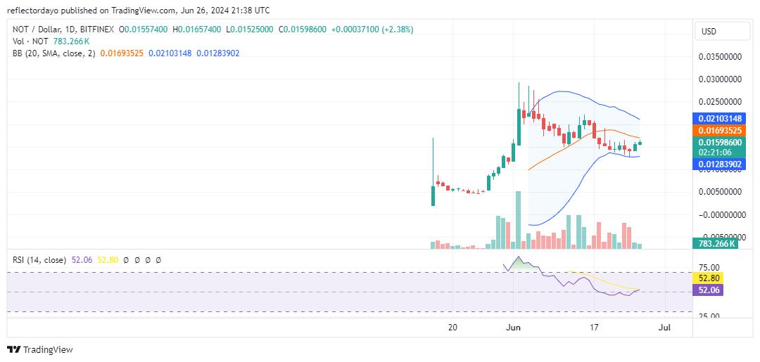 Notcoin (NOT/USD): Price Stalls at $0.015, Key Support Level to Watch