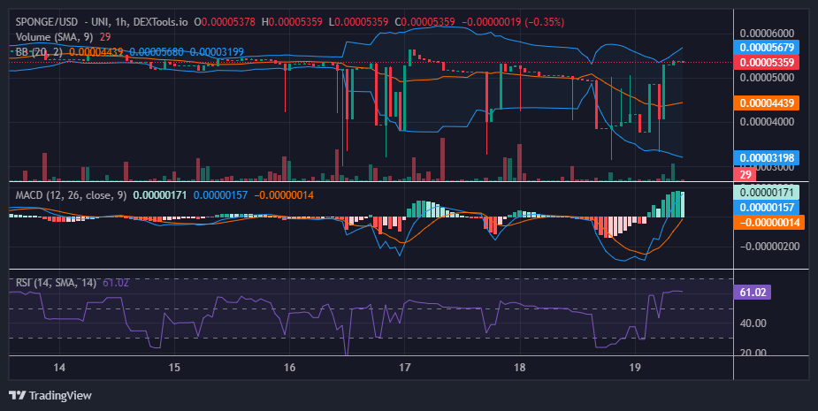 $SPONGE (SPONGE/USD) Bulls Flex Their Muscle, Aiming at Reclaiming $0.000055