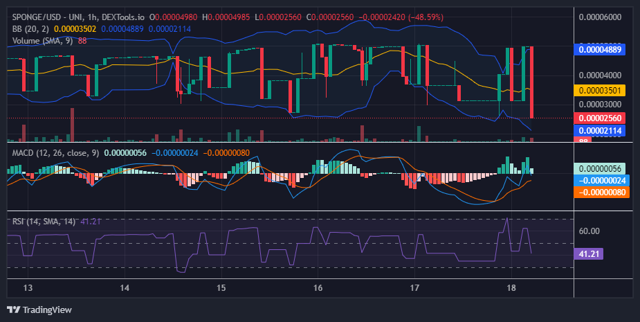 $SPONGE (SPONGE/USD) Sputters at $0.00005 - Can Bulls Bounce Back?