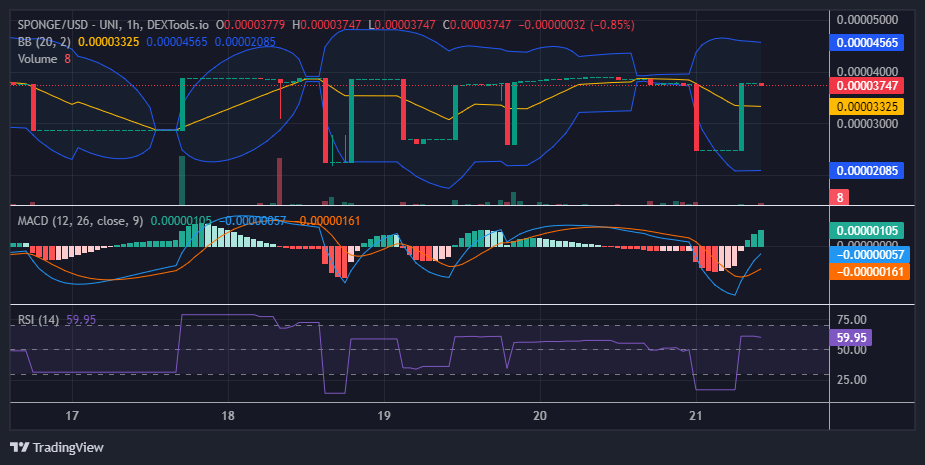 SPONGE (SPONGE/USD) Bulls Continue to Face Stiff Resistance at $0.00004