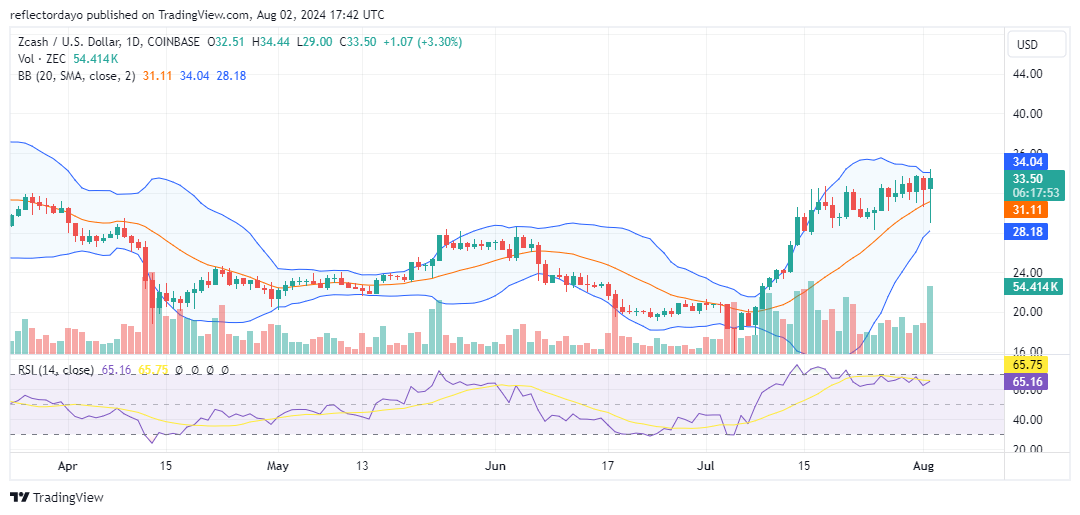 Zcash (ZEC/USD) Still Aiming for Upward Momentum