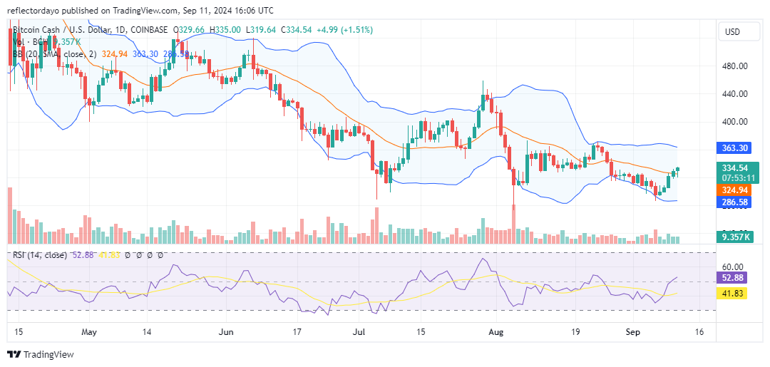 Bitcoin Cash (BCH/USD) Shows Signs of a Potential Uptrend