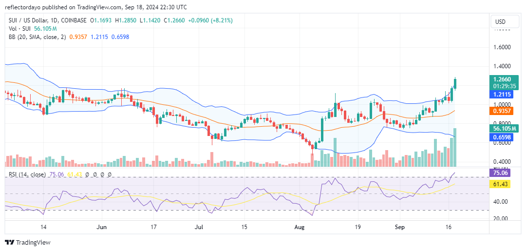 The Sui Market (SUI/USD) Breaks Above the $1.20