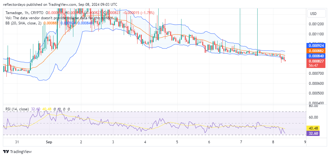 Tamadoge (TAMA/USD) Breaks Below $0.001