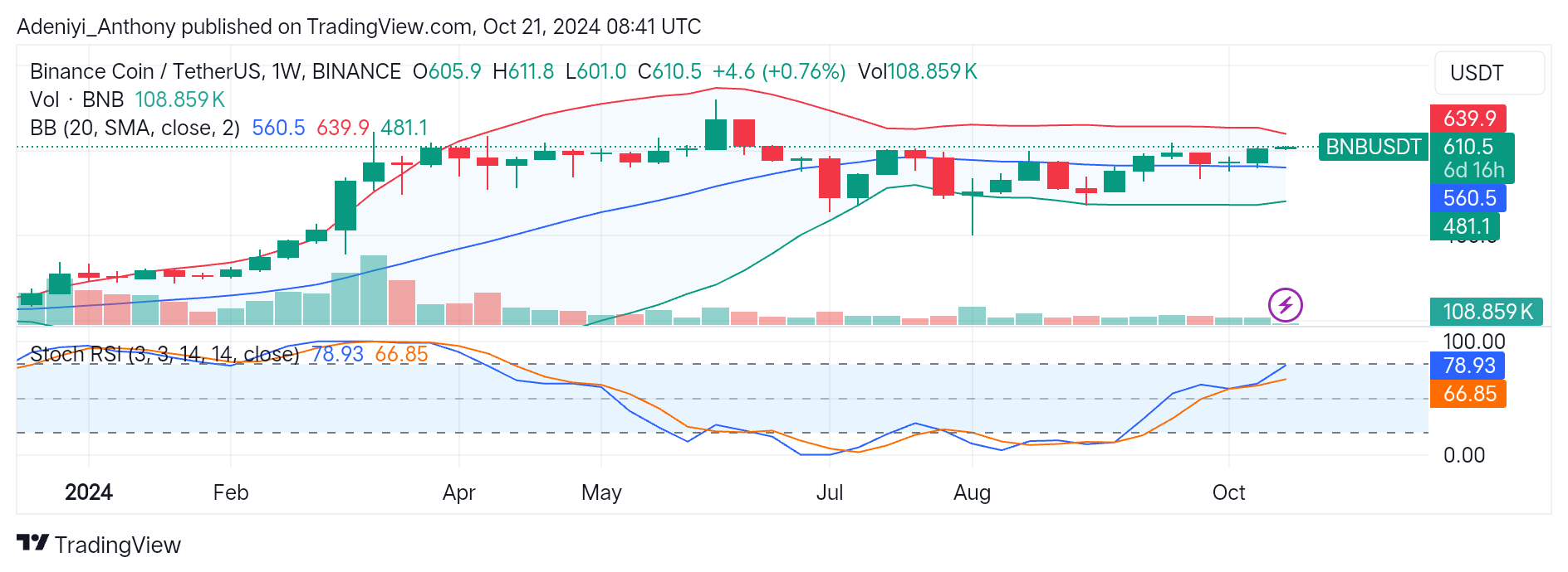 BNB (BNB/USDT) Shows Signs of Potential Reversal