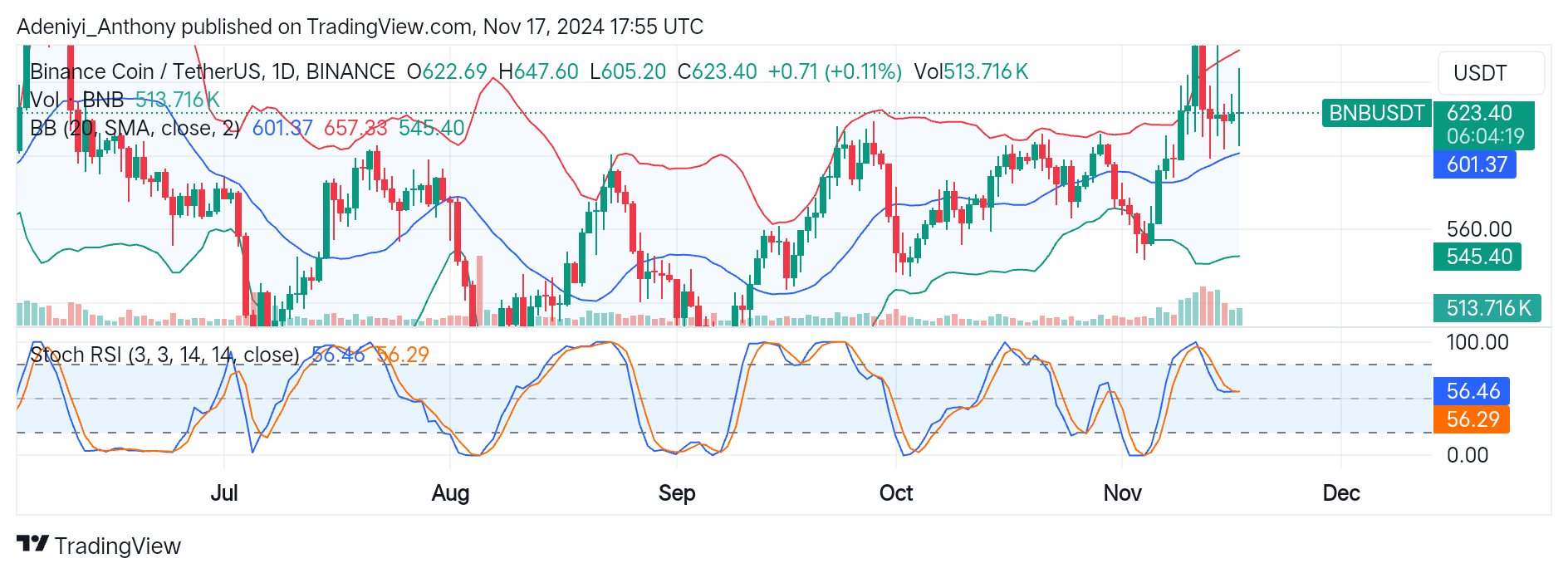 BNB (BNB/USDT) Halts Bullish Momentum Near $641.01 Amid Growing Market Caution