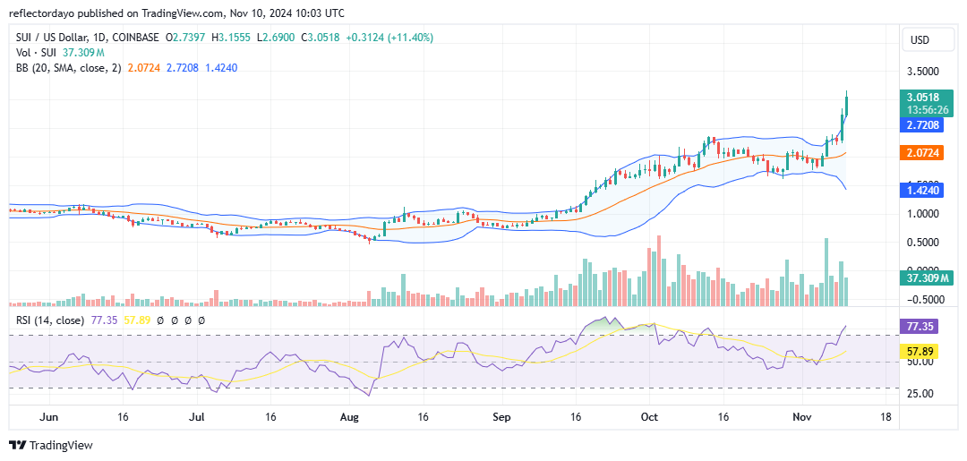 Top Trending Coins for Today, November 10: BTC, SUI, X, ADA and HMSTR