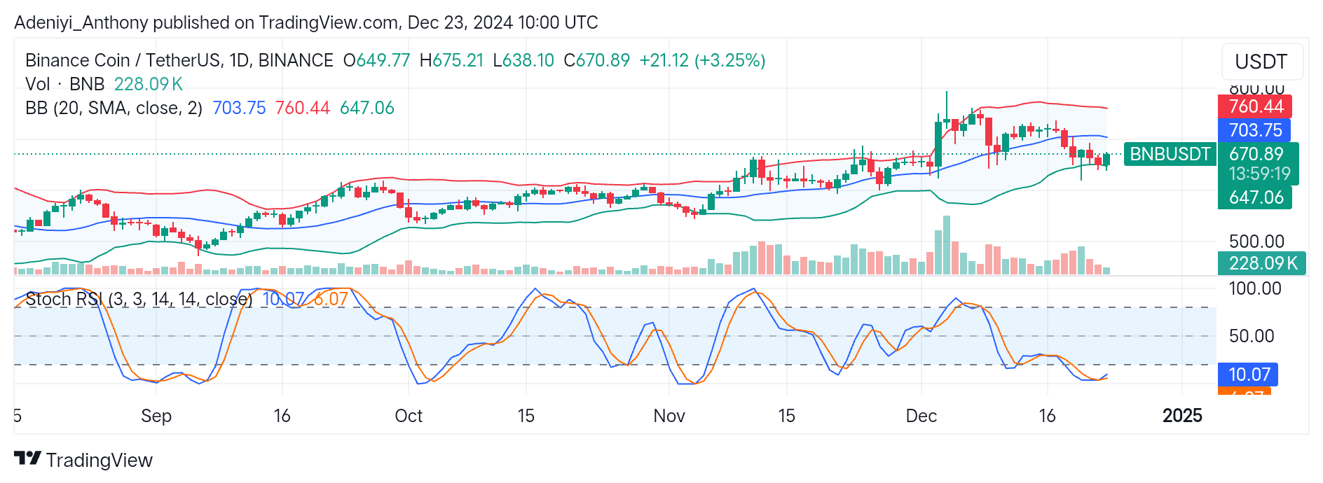 BNB (BNB/USDT) Eyes Recovery from Recent Dip