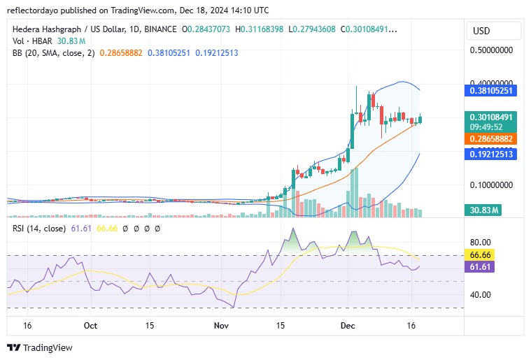 Hedera Hashgraph (HBAR/USD) Holds Strong Support Around $0.30