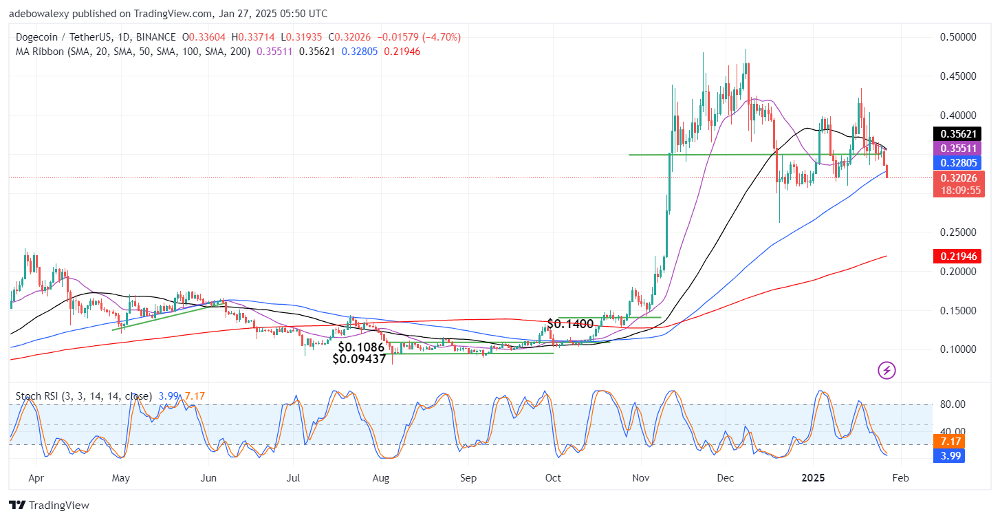 Dogecoin (DOGE) Price Prediction: DOGE/USDT Succumbs to Gravity
