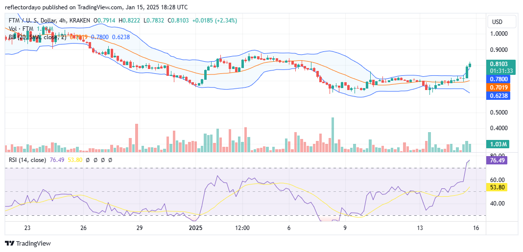 Fantom (FTM/USD) Struggles with Lower Highs, Yet Support Holds Strong