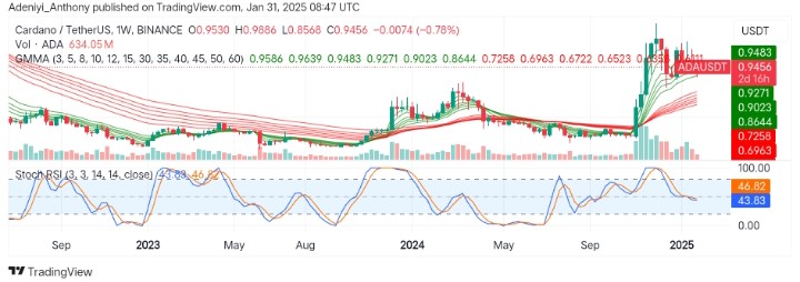 Cardano (ADA/USDT) Experiences a Pullback Around $1.0000 Level