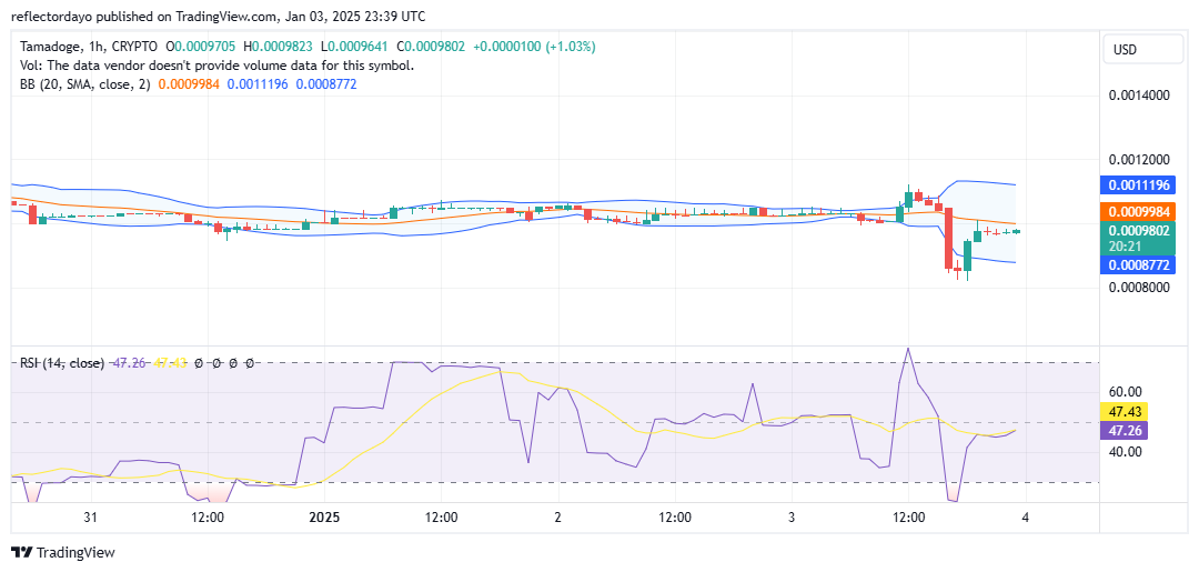 Tamadoge (TAMA/USD): Battling for Support at $0.001