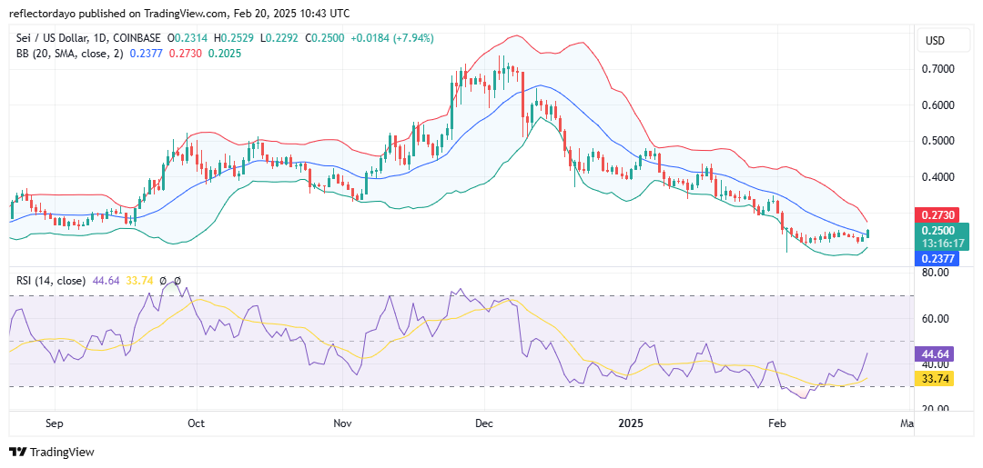 Sei Market (SEI/USD) Bearish Trend Nears Conclusion at $0.20