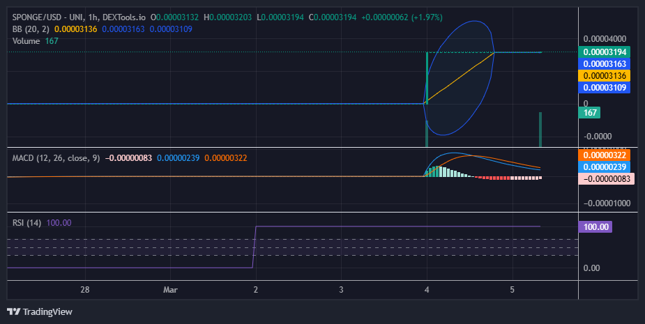SPONGE/USD ($SPONGE) Maintains Stability at $0.000032 – What’s Next?