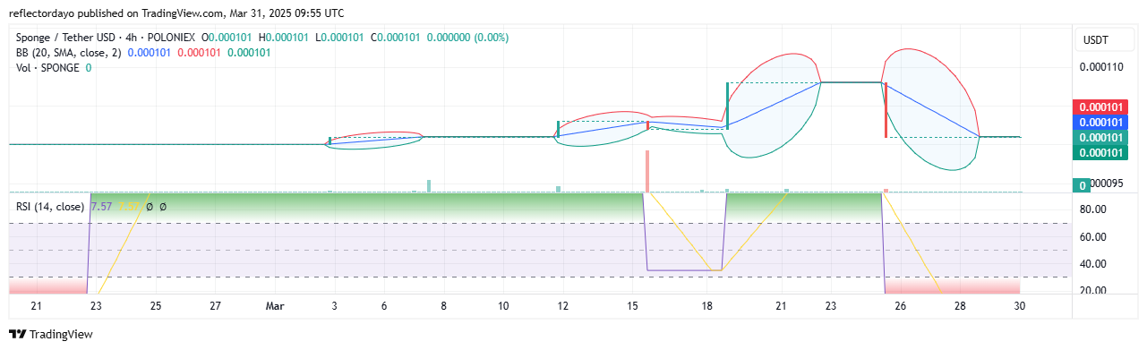 SPONGE/USD ($SPONGE) Holds Firm at $0.0001 Support, Poised for Potential Upside