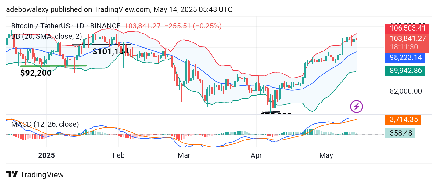 Bitcoin (BTC) Price Prediction: BTC/USDT Sustains Around $104,000