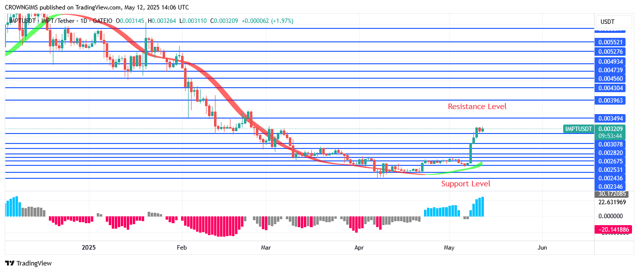 IMPTUSDT Price May Break Up $0.0034 Barrier