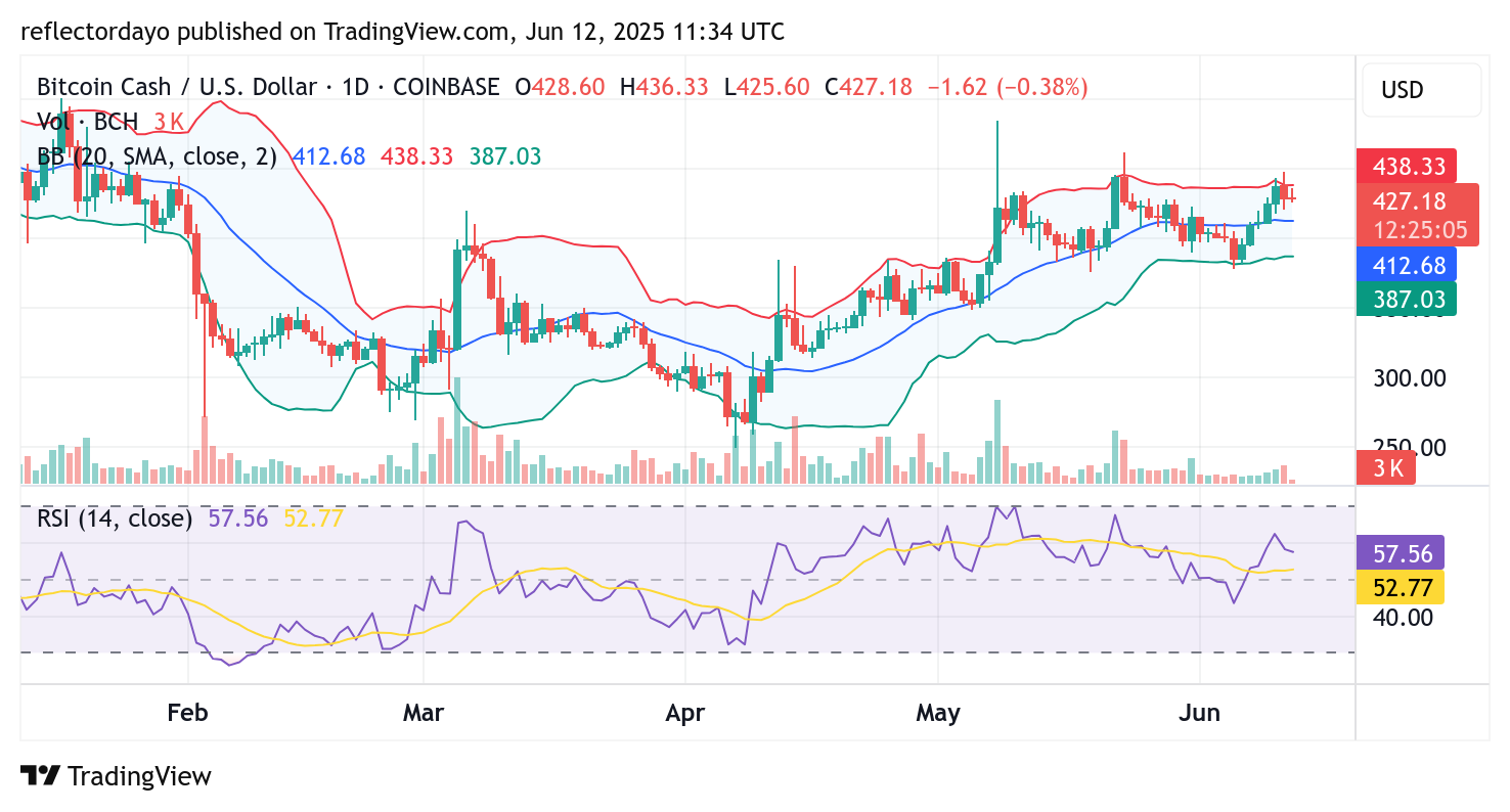 Bitcoin Cash (BCH/USD) Gains Momentum as It Challenges Key $450 Resistance