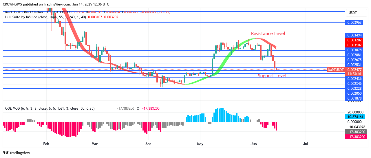 IMPTUSDT Price Increases as Bull Continue Pushing